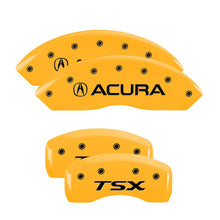 Load image into Gallery viewer, MGP Caliper Covers 39016STSXYL Set of 4: Yellow finish, Black Acura / TSX