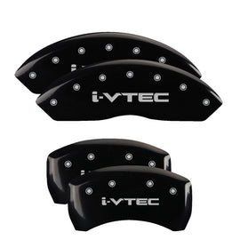 MGP Caliper Covers 39018SIVTBK Set of 4: Black finish, Silver i-Vtec