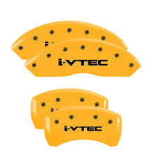 Load image into Gallery viewer, MGP Caliper Covers 39018SIVTYL Set of 4: Yellow finish, Black i-Vtec