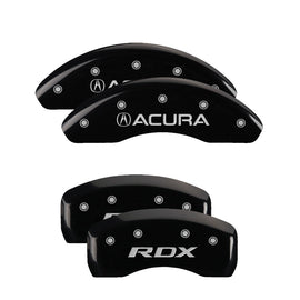 MGP Caliper Covers 39019SRDXBK Set of 4: Black finish, Silver Acura / RDX
