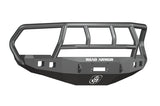 Road Armor 408R2B Stealth Winch Front Bumper; Titan II Guard; Satin Black; Square Fog Light Holes;