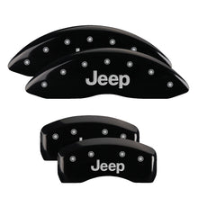 Load image into Gallery viewer, MGP Caliper Covers 42003SJEPBK Set of 4: Black finish, Silver JEEP