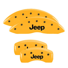 MGP Caliper Covers 42003SJEPYL Set of 4: Yellow finish, Black JEEP