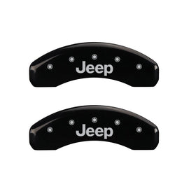 MGP Caliper Covers 42007SJEPBK Set of 4: Black finish, Silver JEEP