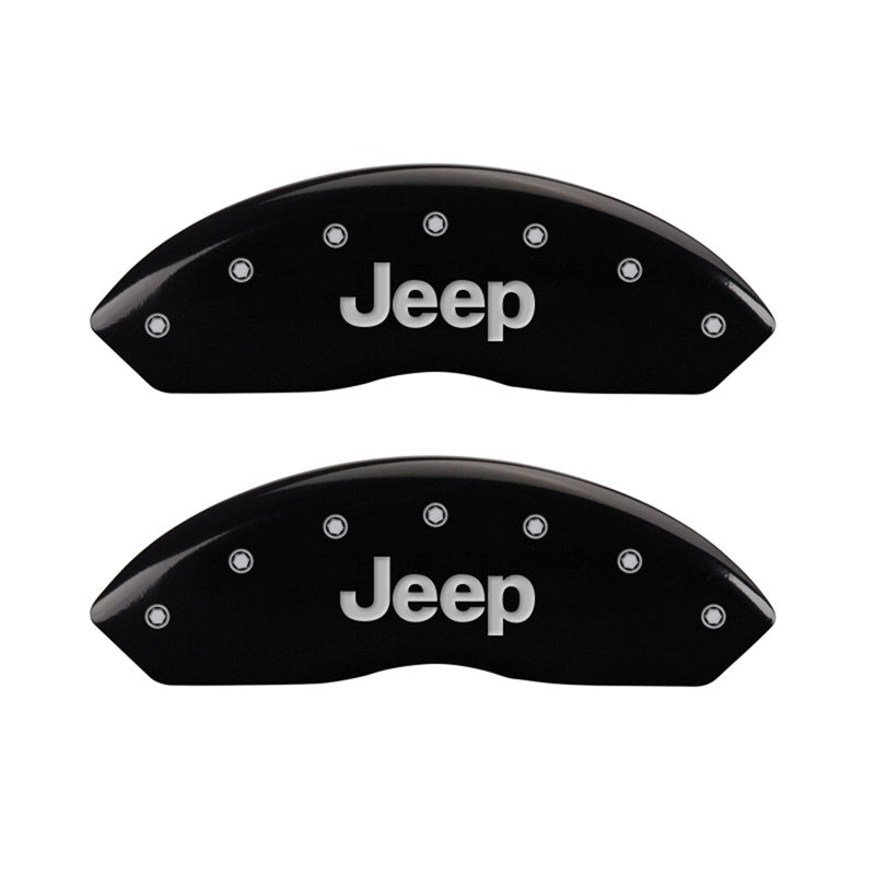 MGP Caliper Covers 42009FJEPBK Front Set of 2: Black finish, Silver JEEP