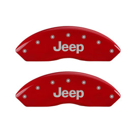 MGP Caliper Covers 42009FJEPRD Front Set of 2: Red finish, Silver JEEP