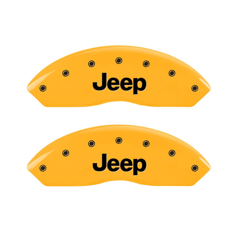 MGP Caliper Covers 42009FJEPYL Front Set of 2: Yellow finish, Black JEEP