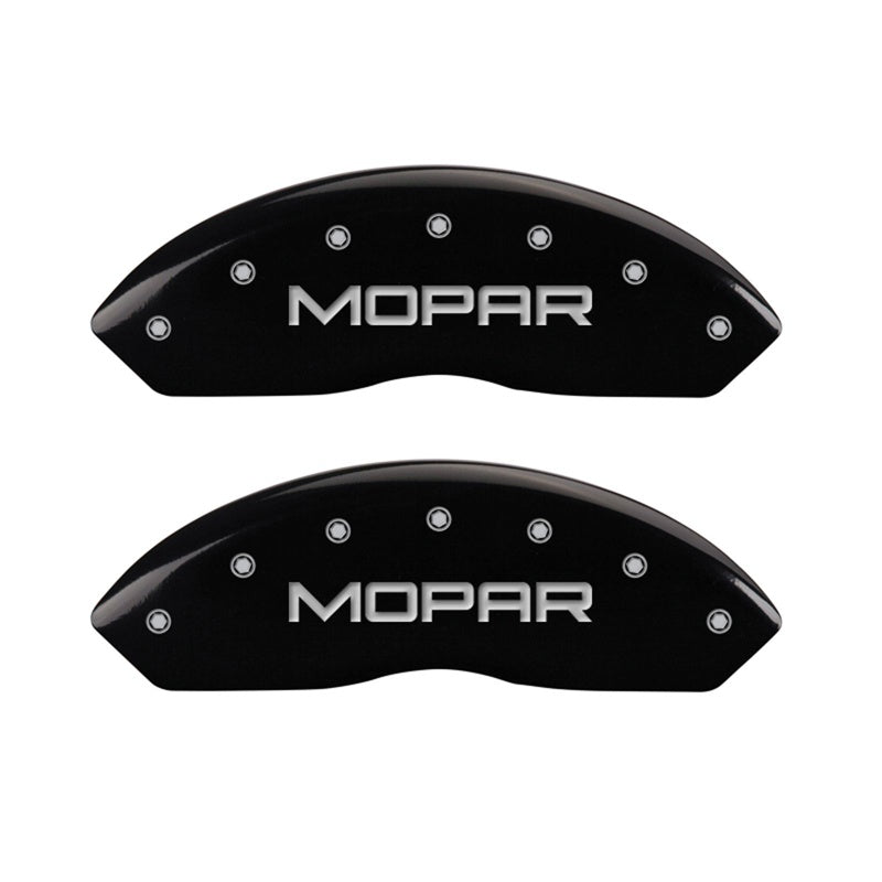 MGP Caliper Covers 42009FMOPBK Front Set of 2: Black finish, Silver MOPAR