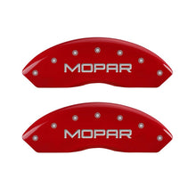 Load image into Gallery viewer, MGP Caliper Covers 42009FMOPRD Front Set of 2: Red finish, Silver MOPAR