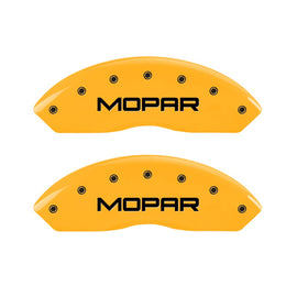MGP Caliper Covers 42009FMOPYL Front Set of 2: Yellow finish, Black MOPAR