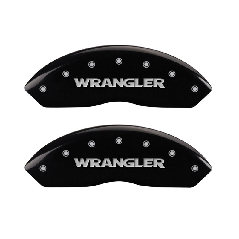 MGP Caliper Covers 42009FWRGBK Front Set of 2: Black finish, Silver WRANGLER