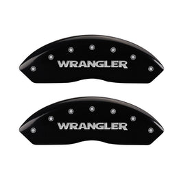 MGP Caliper Covers 42009FWRGBK Front Set of 2: Black finish, Silver WRANGLER