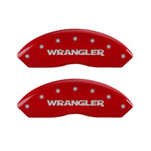 Load image into Gallery viewer, MGP Caliper Covers 42009FWRGRD Front Set of 2: Red finish, Silver WRANGLER