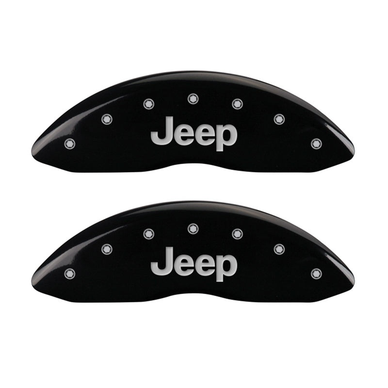 MGP Caliper Covers 42011FJEPBK Front Set of 2: Black finish, Silver JEEP