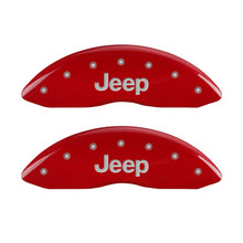 Load image into Gallery viewer, MGP Caliper Covers 42011FJEPRD Front Set of 2: Red finish, Silver JEEP