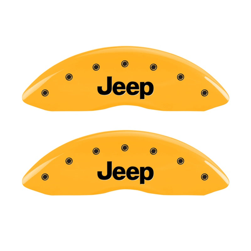 MGP Caliper Covers 42011FJEPYL Front Set of 2: Yellow finish, Black JEEP