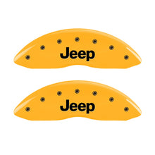 Load image into Gallery viewer, MGP Caliper Covers 42011FJEPYL Front Set of 2: Yellow finish, Black JEEP