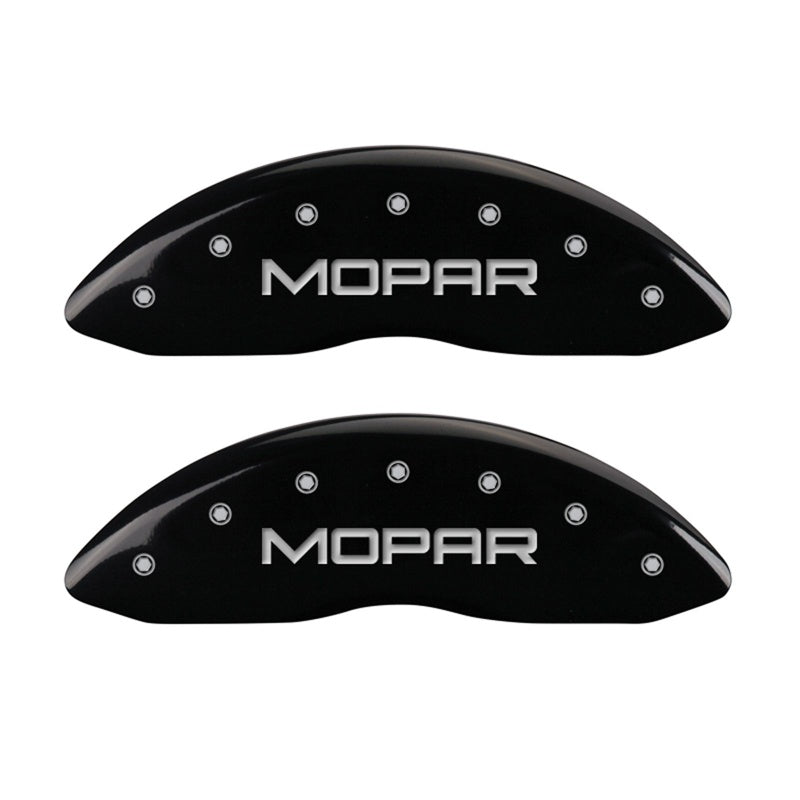 MGP Caliper Covers 42011FMOPBK Front Set of 2: Black finish, Silver MOPAR