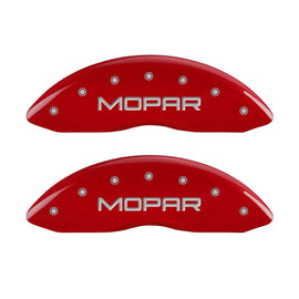 MGP Caliper Covers 42011FMOPRD Front Set of 2: Red finish, Silver MOPAR