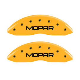 MGP Caliper Covers 42011FMOPYL Front Set of 2: Yellow finish, Black MOPAR