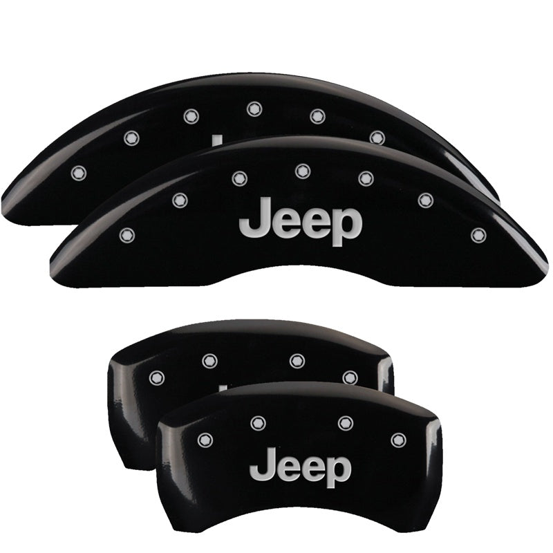 MGP Caliper Covers 42012SJEPBK Set of 4: Black finish, Silver JEEP