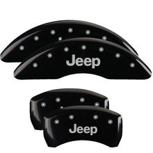 Load image into Gallery viewer, MGP Caliper Covers 42012SJEPBK Set of 4: Black finish, Silver JEEP