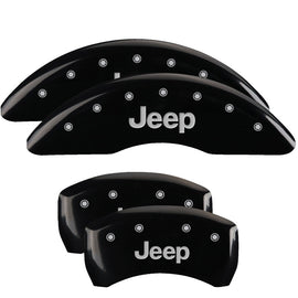 MGP Caliper Covers 42012SJEPBK Set of 4: Black finish, Silver JEEP