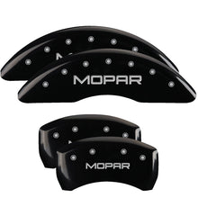 Load image into Gallery viewer, MGP Caliper Covers 42012SMOPBK Set of 4: Black finish, Silver MOPAR