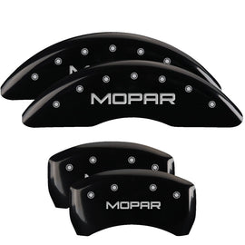 MGP Caliper Covers 42012SMOPBK Set of 4: Black finish, Silver MOPAR