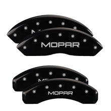 Load image into Gallery viewer, MGP Caliper Covers 42014SMOPBK Set of 4: Black finish, Silver MOPAR