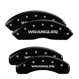 MGP Caliper Covers 42014SWRGBK Set of 4: Black finish, Silver WRANGLER