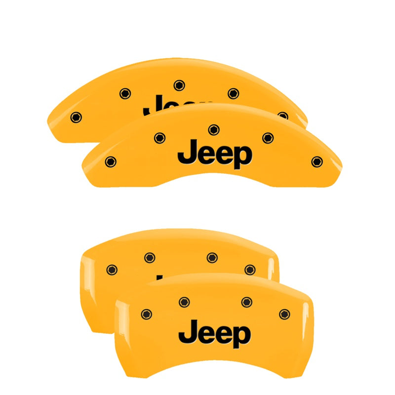 MGP Caliper Covers 42016SJEPYL Set of 4: Yellow finish, Black JEEP