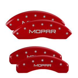 MGP Caliper Covers 42019SMOPRD Set of 4: Red finish, Silver MOPAR