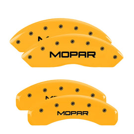 MGP Caliper Covers 42019SMOPYL Set of 4: Yellow finish, Black MOPAR