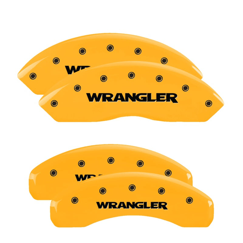 MGP Caliper Covers 42019SWRGYL Set of 4: Yellow finish, Black WRANGLER