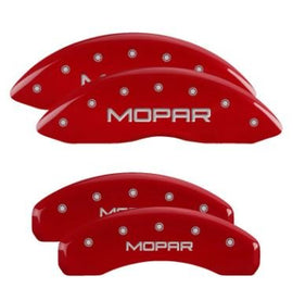MGP Caliper Covers 42020SMOPRD Set of 4: Red finish, Silver MOPAR