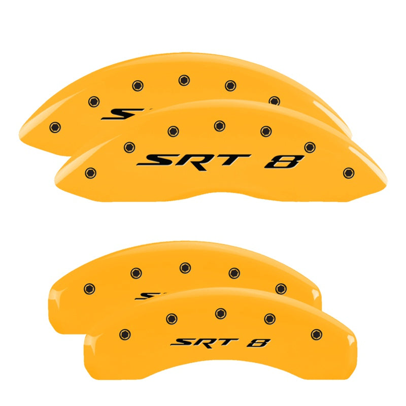 MGP Caliper Covers 42020SSR8YL Set of 4: Yellow finish, Black SRT 8