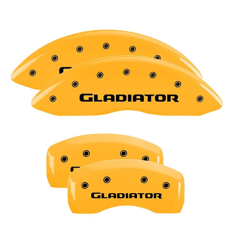MGP Caliper Covers 42021SGLDYL Set of 4: Yellow finish, Black Gladiator