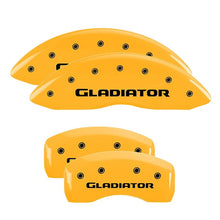 Load image into Gallery viewer, MGP Caliper Covers 42021SGLDYL Set of 4: Yellow finish, Black Gladiator
