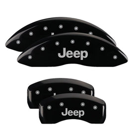MGP Caliper Covers 42021SJEPBK Set of 4: Black finish, Silver JEEP