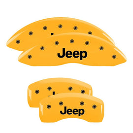 MGP Caliper Covers 42021SJEPYL Set of 4: Yellow finish, Black JEEP