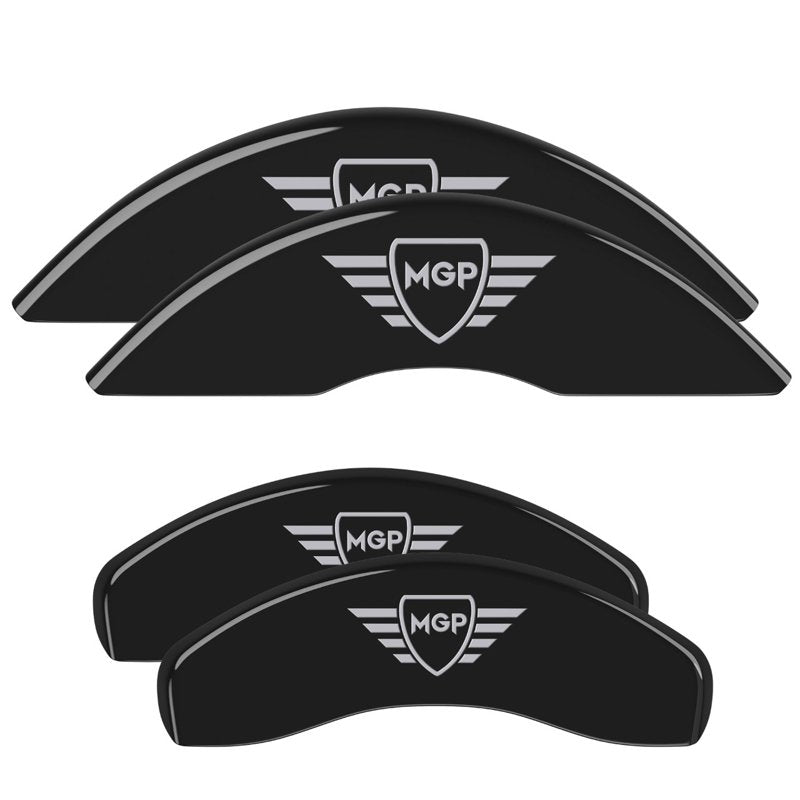 MGP Caliper Covers 42023SMGPBK Set of 4: Black finish, Silver MGP