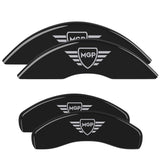 MGP Caliper Covers 42023SMGPBK Set of 4: Black finish, Silver MGP