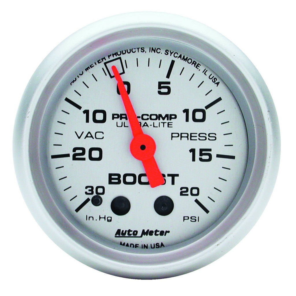AutoMeter 4301 Traditional incandescent lighting illuminates around the perimeter of the dial
