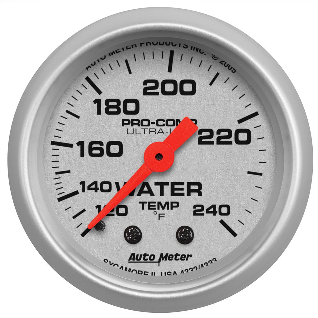 AutoMeter 4333 Traditional incandescent lighting illuminates around the perimeter of the dial