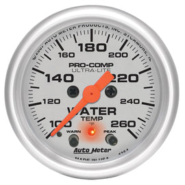 AutoMeter 4354 Traditional incandescent lighting illuminates around the perimeter of the dial