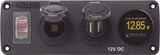 BLUE SEA 4366-BSS PANEL ACC H2O USB  SCKT & VMETER