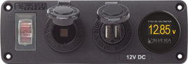 BLUE SEA 4366-BSS PANEL ACC H2O USB  SCKT & VMETER