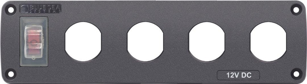 BLUE SEA 4369-BSS PANEL ACC H2O 4 SOCKET BLANK