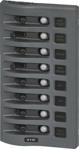 BLUE SEA 4378-BSS PANEL WD 12VDC CLB 8POS GRAY